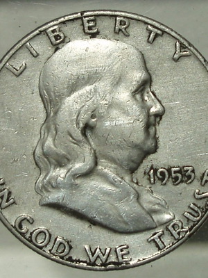 SILVER ½ Dollar 1953 "Franklin Half Dollar"...*12