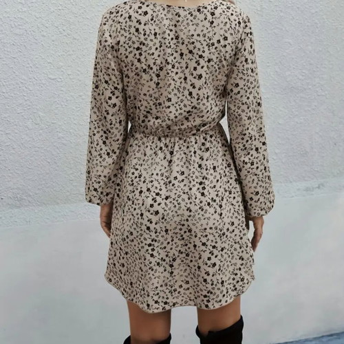 Floral dress beige and black, like new, size S