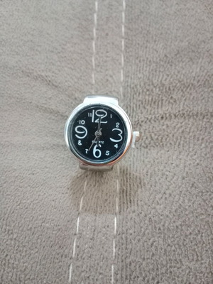 Ring watch new, silver with elasticity