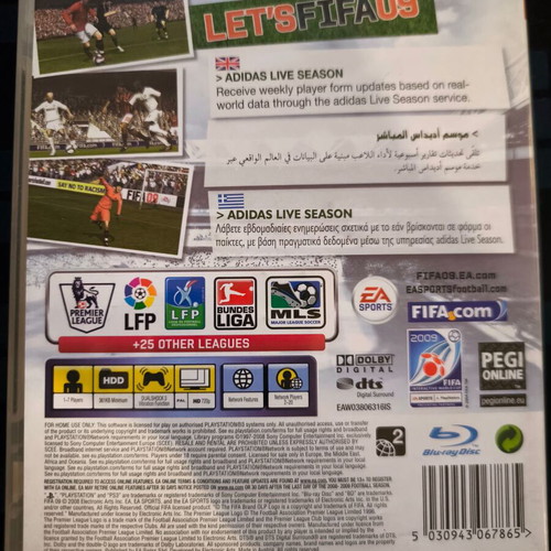 FIFA 09 PS3 game for PlayStation 3, very good condition, no manual
