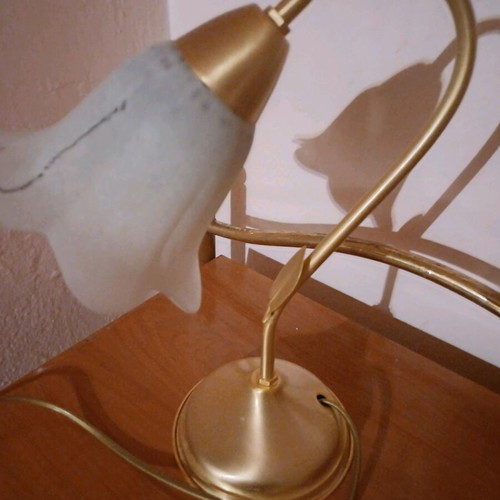 Table lamp set of 2 with brass frame and crystal new