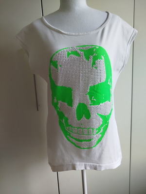 Pin up βαμβακερό ελαστικό T-shirt, μέγεθος large, Zara