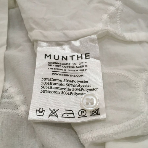 Munthe Temple white blouse with embroidered floral details, like new