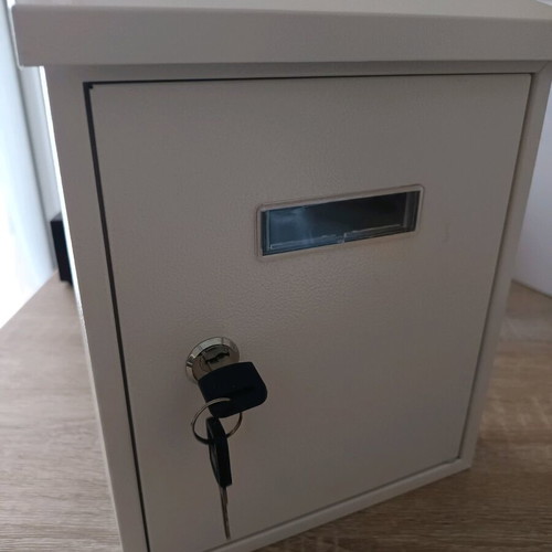 Metal white mailbox new