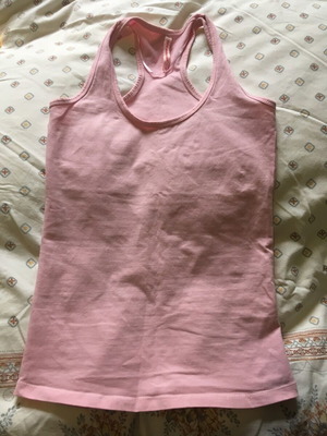 Pink Woman pink top and denim mini skirt like new, small