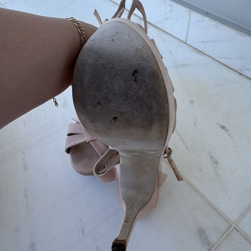 Sante high heels platform nude pink suede size 39 like new