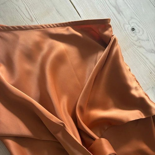 YAS midi dress brown one-shoulder