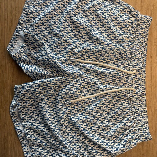 MC2 Saint Barth Lobster Print Swim Shorts Size M new, white and blue