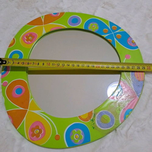 Mirror used, multi-colored, 29 cm diameter