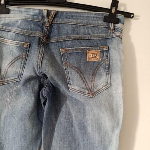 D&G Dolce & Gabbana women's light wash distressed jeans