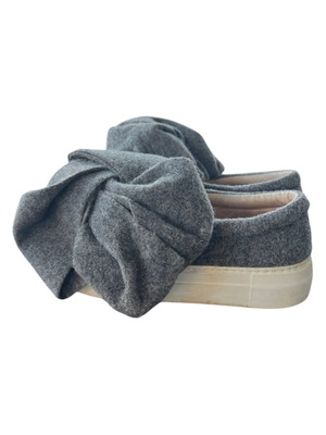 Joshua Sanders Womens Grey Felt Bow Slip-On Sneakers size EU36 like new