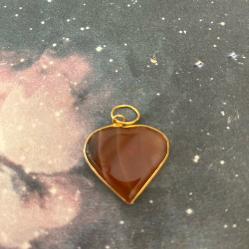 Hanging heart with brown stone like new