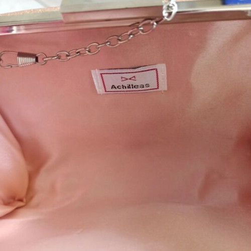 Achilleas Accessories Evening Clutch Shoulder Bag like new, pink metallic