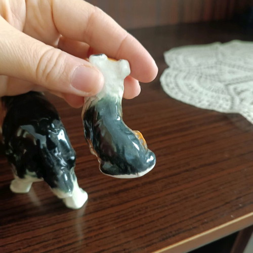 Collie dog decorative figures used, vintage style