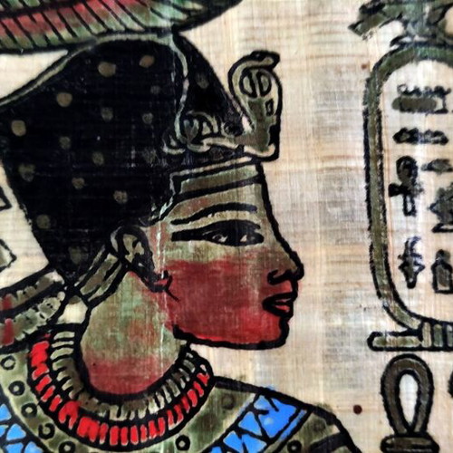 Handmade Egyptian Papyrus Tutankhamun and Ankhesenamun like new