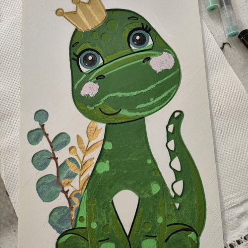 Decorative item for baptism hand-painted inspired by photo 23cm height