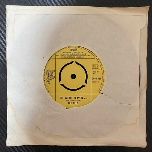 Bee Gees Too Much Heaven 7" Vinyl 45rpm 1978 like new