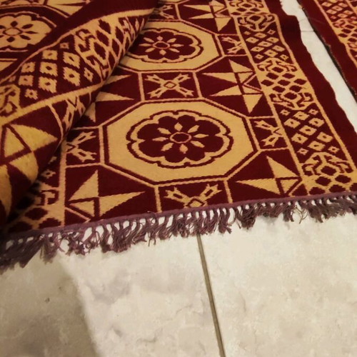 Wool rug runner set like new, 3 pieces burgundy-beige