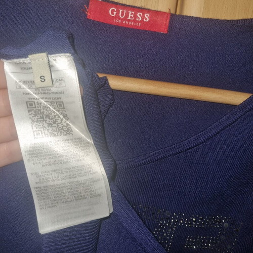 Guess women's blouse used, blue with LOVE strass