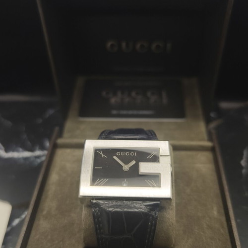 Gucci 100M G-Frame men's Swiss Quartz watch full set