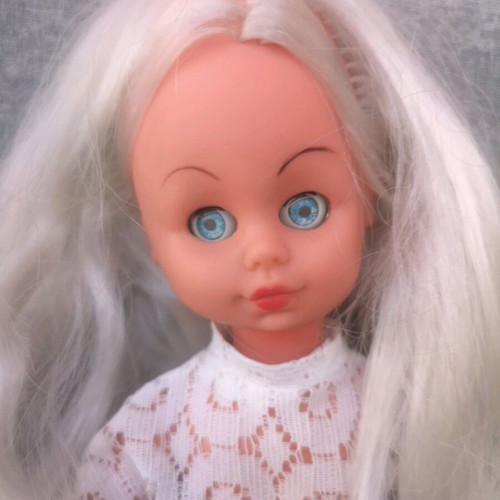 Vintage plastic doll used from the 1970s height 30cm