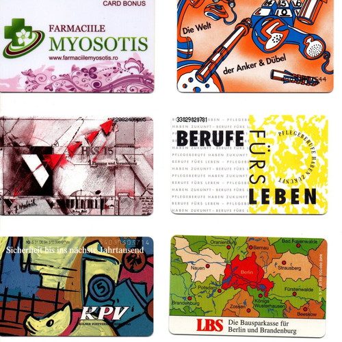 German phone cards like new, collectible set of 6 from 1995-2005