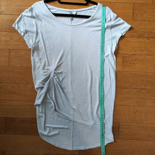 Women's Asymmetrical Blouse H&M Divided with Linen – Beige/Grey (Size S)