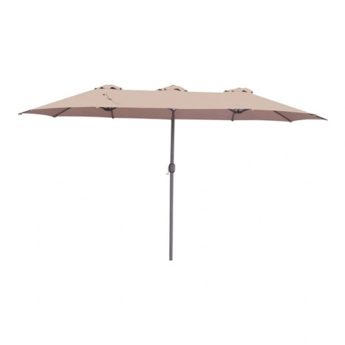 Woodwell garden umbrella aluminum frame brown fabric 2.6x4.5x2.5m new