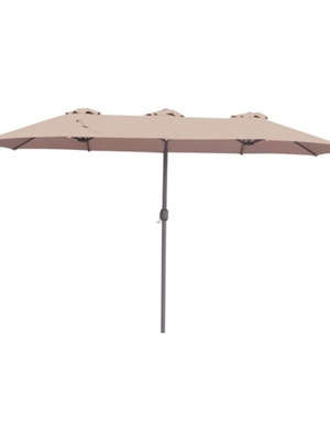 Woodwell garden umbrella aluminum frame brown fabric 2.6x4.5x2.5m new