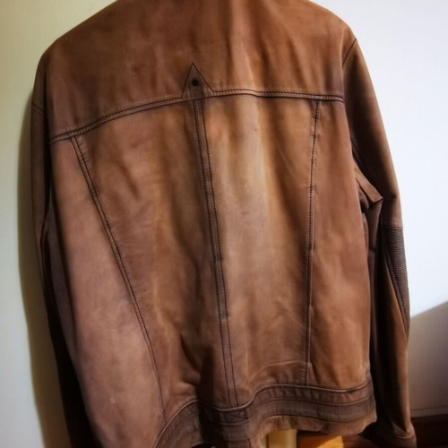 Leather jacket brown XL like new, genuine sheep leather from Turkey