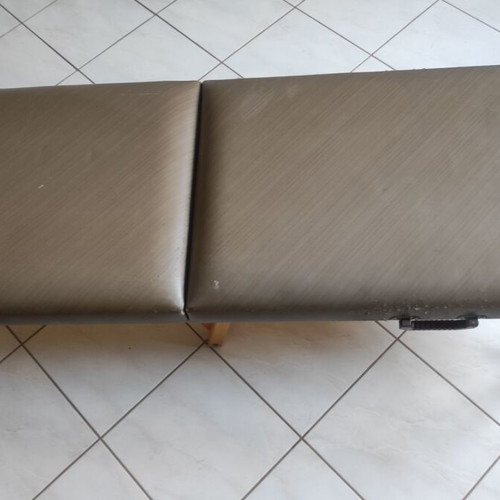 Portable massage table used, foldable into bag, functional