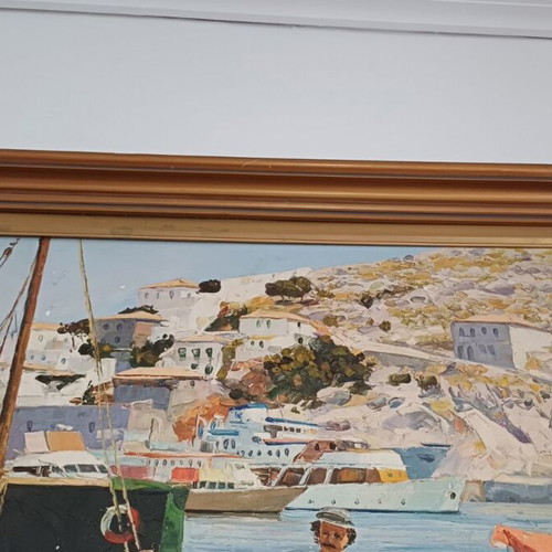 Τέγκος έργο τέχνης Ύδρα, ελαιογραφία