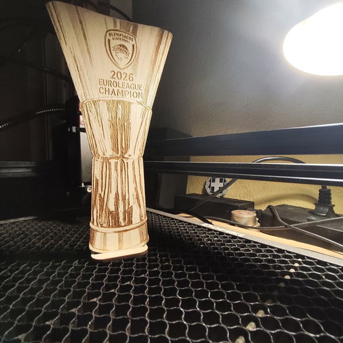Olympiacos Basketball Wooden Euroleague 2026 Trophy New