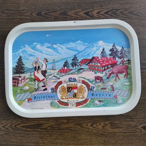 Vintage metal tray 1990 like new, 40x28 cm