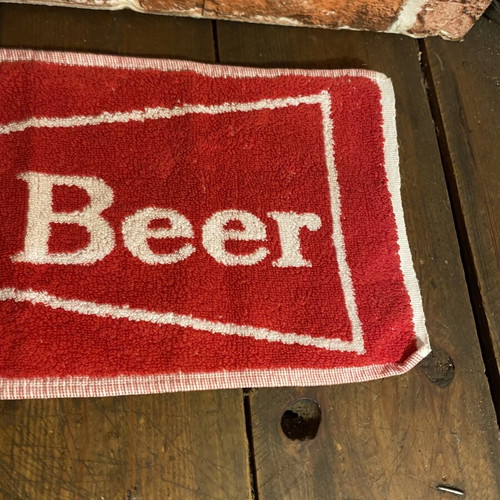 Bud Beer bar towel used, vintage