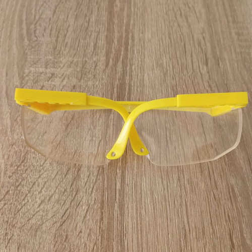 Hilka safety glasses used with adjustment and cord holes