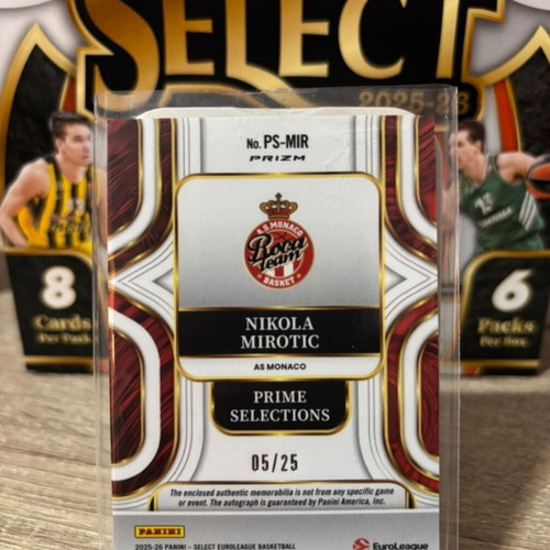 Nikola Mirotic Panini Select EuroLeague Basketball Card /25