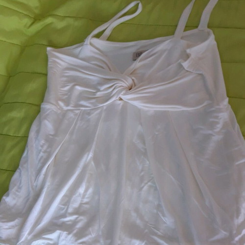 Bill Cost viscose blouse with straps like new, white and beige