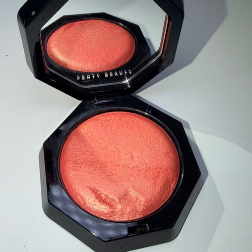 Fenty Beauty blush highlighter used, peach coral orange shimmer
