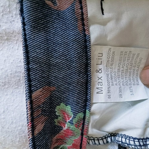 Floral jeans Max & Liu XL stretch like new