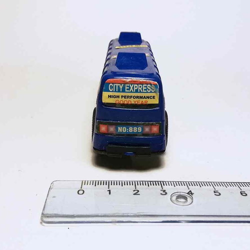 Plastic toy bus used with scratches and marks