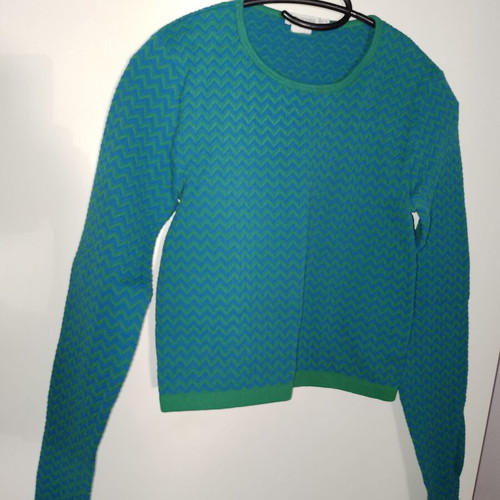 Stradivarius blouse medium, elastic, green and blue, like new