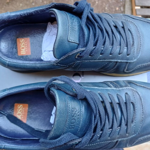 Boss casual shoes size 42 used, white and blue