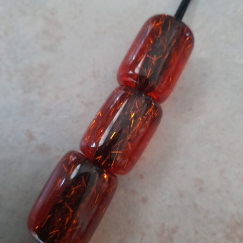 Komboloi with Large Orange Beads and Black Tassel like new