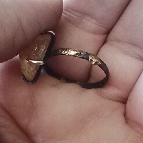 Ring 925 Silver handmade with citrine stone, like new, size 61