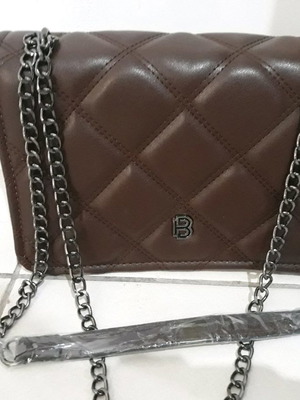 Bag to Bag γυναικεία καφέ τσάντα ώμου ή χειρός με αλυσίδα