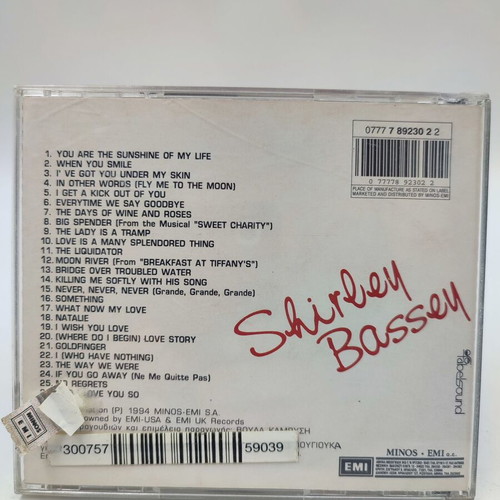 Shirley Bassey 25 Hits Audio CD used, jazz