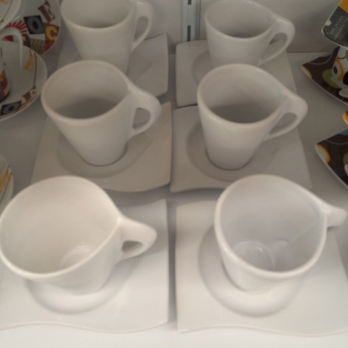 Coffee cup set 6 pieces 210ml porcelain new