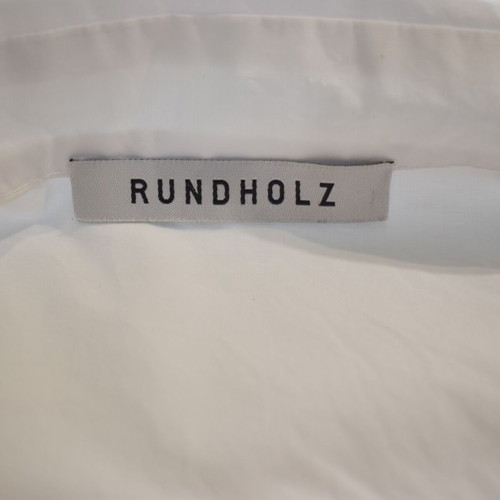 Rundholz white cotton poplin shirt tunic with back zipper, size L