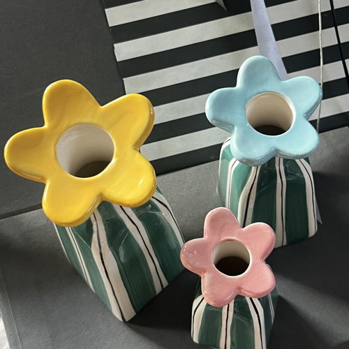 Thun Italy Verdecampo ceramic vase set of 3 new